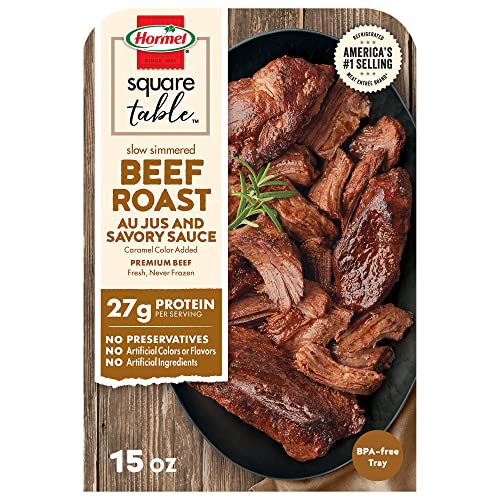 HORMEL SQUARE TABLE Slow Simmered Beef Roast Au Jus & Savory Sauce Refrigerated Entrée, 15 Oz.