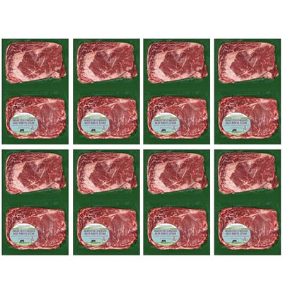[Total 16 Steaks] Grass-Fed Ribeye Steaks – 100% Grass-Fed & Grass-Finished, All-Natural, Halal – 10 oz. Each, Tender & Flavorful – Raised in Australia – Ships Frozen via Express Mail with Insulated Box & Ice Packs