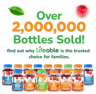 Lifeable Omega 3 for Kids Gummies | with Vegan DHA Supplement | Kids Omega 3 Fish Oil Alternative from Plant Based Flaxseed Oil | Great Tasting Supplement | 60 Gummies