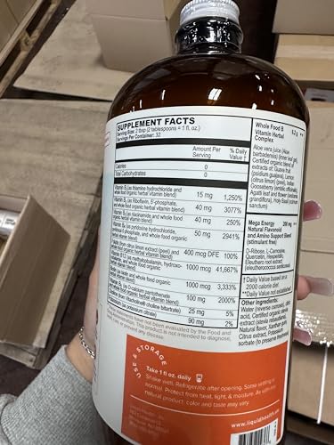 LIQUIDHEALTH Mega Energy Methylated B-Complex, Adult Liquid Vitamin Supplement - Increase Energy, Relieve Stress & Fatigue, Immune Support, Heart & Gut Health - Made in USA, Vegan, Sugar-Free (32 oz)