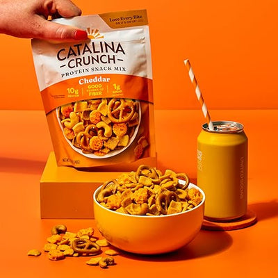 Catalina Crunch Protein Snack Mix with Cheese Crisps - 10g Protein, 1g Sugar per Serving - Good Source of Fiber, Keto, Gluten Free - Cheddar, 5.25 Ounce Bag (Pack of 1)