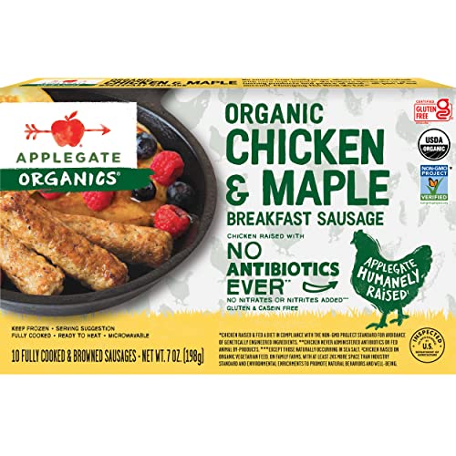 Applegate, Organic Chicken & Maple Breakfast Sausage, 7 oz (frozen)