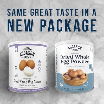 Augason Farms Dried Whole Egg Powder Can - Pasteurized Eggs for Kitchen use, Baking meals & Daily use - Emergency Food Storage - Long Shelf Life Powdered Eggs - 85 Servings