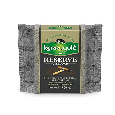 Kerrygold Reserve Cheddar Aged 2 Years, 7 Ounce All-Natural Irish Cheddar Made with Milk from Grass-Fed Cows