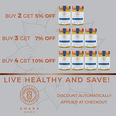 Ahara Rasa Brown Butter Ghee – Grass-Fed, Small-Batch Clarified, Lactose & Casein Free, Keto Friendly (10 oz) (10oz, Brown Butter)