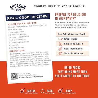 Augason Farms Black Bean Burger Mix Can, Certified Gluten Free, Emergency Food Supply, Everyday Meals, 38 Servings