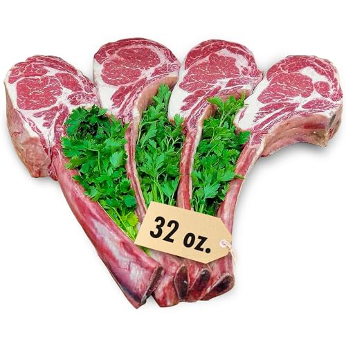Vincent's Meat Market - Prime Tomahawk Steak Package, Juicy Ribeye Beef with Bone-In, Gourmet, Hand Cut and Trimmed, Restaurant Quality, Perfect for Grilling, Roasting, Premium Value, Rich Flavor, Butcher's Selection - 32 oz