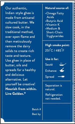 Ahara Rasa Brown Butter Ghee – Grass-Fed, Small-Batch Clarified, Lactose & Casein Free, Keto Friendly (10 oz) (10oz, Brown Butter)
