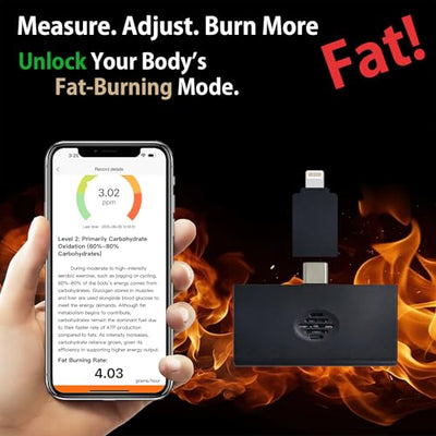 Reflex Wireless Smart Ketone Breath Meter | 80% Cheaper Than Ketone Test Strips | 3-in-1 Breath/Gas Detector | Ketone Meter Monitor | Real-Time Fat Burning Rate | Free Apps