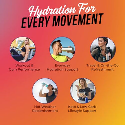 JUNP Sugar Free Electrolytes Powder Packets for Water Instant Hydration Packets with Salt & Potassium, Zero Calorie No Carbs No Sugar Keto Electrolyte Drink Mix Sticks, 5 Flavor Variety Pack, 5 Count