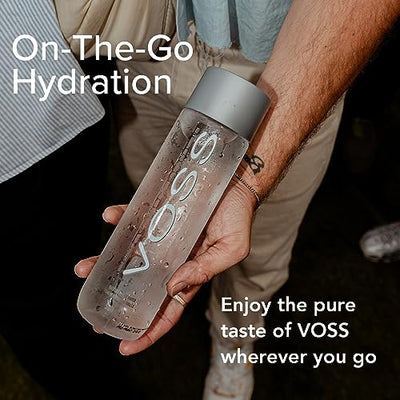 VOSS Premium Still Bottled Natural Water - BPA-Free - High Grade PET - Recyclable Plastic - Pure Drinking Water with Unique & Iconic Bottle Design - 24 Pack