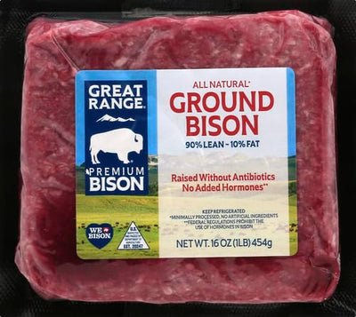 Great Range, 90%/10% Ground Bison Brick, 1 lb