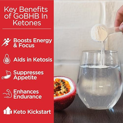 KETO SCIENCE Ketones Powder, Exogenous Ketone Powder, with goBHB, Keto Electrolytes Powder, Supports Metabolism, Intermitten Fasting, Focus and Workout Support, Passion Fruit Flavor, 15 Servings