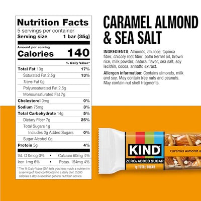 KIND ZERO Added Sugar Bars, Variety Pack, Dark Chocolate Nuts & Sea Salt, Caramel Almond & Sea Salt, Peanut Butter Dark Chocolate, Keto Friendly Snacks, Gluten Free, 5g Protein, 15 Count