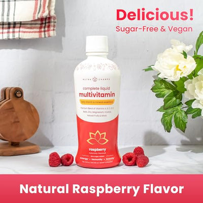 NutraChamps Complete Liquid Multivitamins | No Added Sugar | Vitamins for Women, Men & Kids | Vegan Liquid Vitamin Multimineral Supplement | Energy, Immunity & Beauty