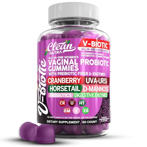 Vaginal Probiotic Gummies For Women | Prebiotics Cranberry D-Mannose Uva-Ursi Digestive Enzymes | Vaginal Health Supplement pH Balance to Promote Healthy Vaginal Odor & Flora Cranberries Gummy Vitamin