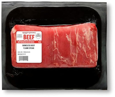Amazon Grocery, Beef Flank steak, Boneless, USDA Choice
