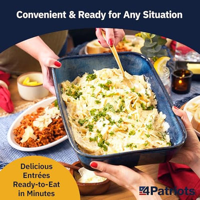 4Patriots Emergency Entree Food Kit – 128 Tasty Freeze-Dried MRE Survival Meals, 25 Year Shelf Life