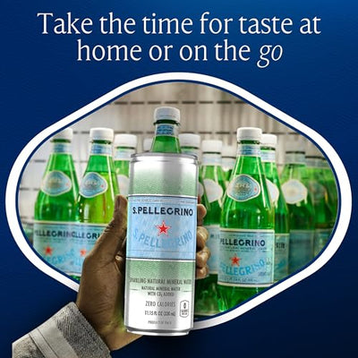 S.Pellegrino Sparkling Natural Mineral Water, Unflavored, 11.15 Fl. Oz (Pack of 24)