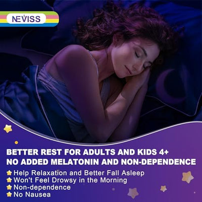 Magnesium Glycinate Gummies for Adults & Kids 4+, Sugar Free Magnesium Bisglycinate Supplement 400/200mg with B6D3, 5HTP, L-Theanine for Sleep & Relaxation, Brain, Muscle, Melatonin Free Gummies,1Pack