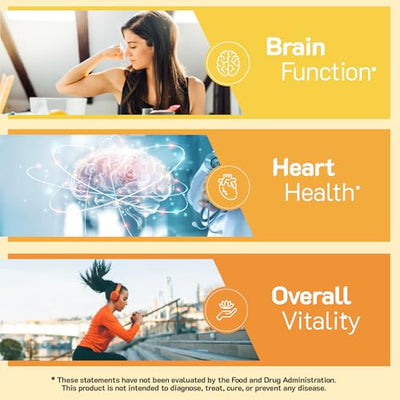 Vegan Omega 3 Supplement Gummies – Algae Oil Plant Based Vegan DHA – Fish Oil Alternative with Flaxseed & Algae – Non-GMO, No Carrageenan – Heart, Brain & Eye Support – Lemon & Orange – 90 Gummies