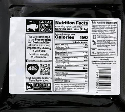 Great Range, 90%/10% Ground Bison Brick, 1 lb