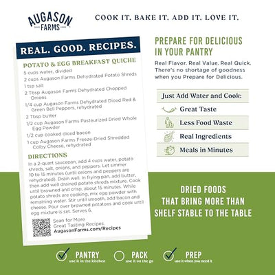 Augason Farms Dehydrated Potato Shreds Can - Gluten Free Dehydrated Survival Food with Long Shelf Life - Emergency Food Supply for Camping, Prep & Everyday Meals - 31 Servings