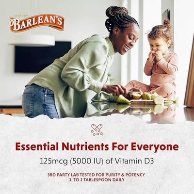 Barlean's Pack of 2 Vitamin D3 Liquid Supplement for Kids and Adults, 5000 IU Vitamin D, Strawberry Milkshake, Non-GMO, Gluten and Dairy Free, 5.6 oz Each