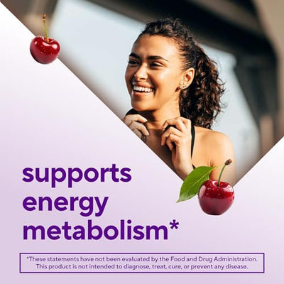 vitafusion Extra Strength Vitamin B12 Gummies, Supports Energy Metabolism and Nervous System Health Support, Gummy Vitamin Supplement for Women and Men, Cherry Flavor, 45 Day Supply, 90 Count