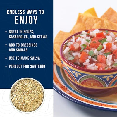 Augason Farms Dehydrated Chopped Onions Can, Emergency Food Supply, Everyday Meals, 130 Servings