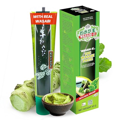 Wasabi-O Real Wasabi Paste - Authentic Japanese Fresh Wasabi Root - Mild Heat - Squeeze Tube for Sushi, Sauce, Mayo, Seafood - 1 x 1.52 Oz