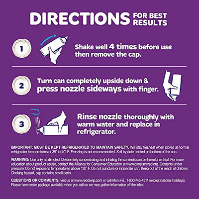 Reddi-wip Zero Sugar Whipped Topping Made with Real Cream, Keto Friendly, 13 oz. Spray Can