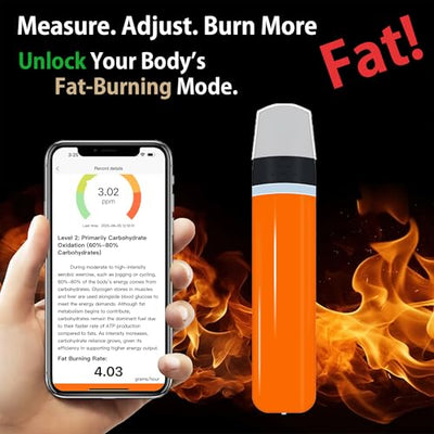 Reflex Wireless Smart Ketone Breath Meter | 80% Cheaper Than Ketone Test Strips | Ketone Analyzer | Ketone Meter Monitor | Real-Time Fat Burning Rate | Test Strips Replacement | Free Apps | KT-37B