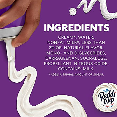 Reddi-wip Zero Sugar Whipped Topping Made with Real Cream, Keto Friendly, 13 oz. Spray Can