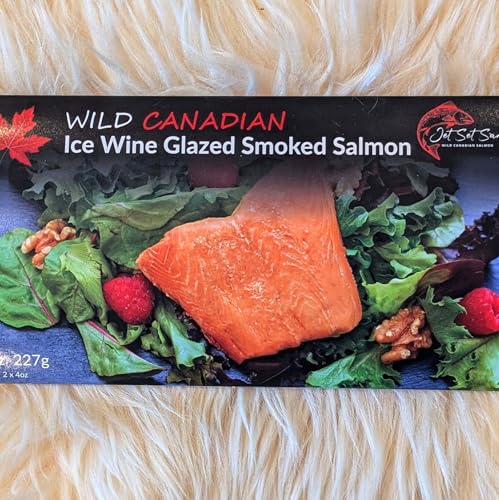 Wild Canadian Smoked Salmon Retort Pouch – Premium Glazed, Ready-to-Eat, Shelf-Stable High Omega-3 Seafood – Gourmet Wild-Caught Pacific Salmon 227g – Smoked & Fully Cooked