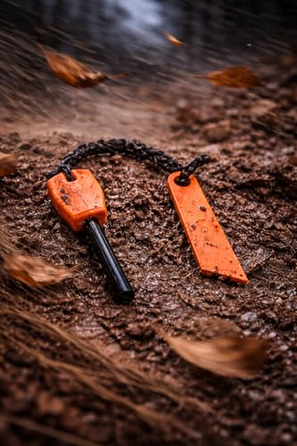 Fire Starter Magnesium Rod – Waterproof Ferro Rod with Striker – 20,000+ Strikes – Camping, Survival, Hiking, Bushcraft – Emergency Kit(Ultra-Compact)