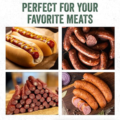 LEM Products Mahogany Smoked Collagen Casings, 17mm, Edible Sausage Casings, Stuffs Approximately 13 Pounds Per Pack, Great for Snack Sticks, Hot Dogs, Metts, Andouille, Brats, and More, 2-Pack