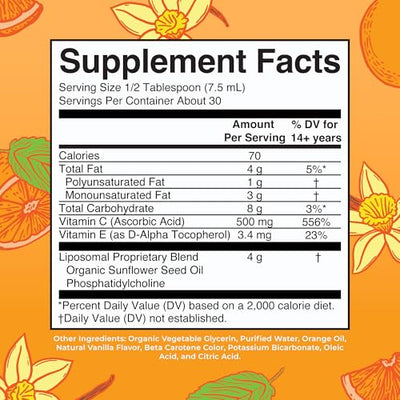MaryRuth's Megadose Liquid Vitamin C Liposomal | 500 mg Per Serving | Ultra Absorption | Immunity | Antioxidant Support | Collagen Formation | Vegan | Gluten Free | Sugar Free | 7.6 Oz | 30 Servings