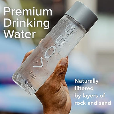 VOSS Premium Still Bottled Natural Water - BPA-Free - High Grade PET - Recyclable Plastic - Pure Drinking Water with Unique & Iconic Bottle Design - 24 Pack