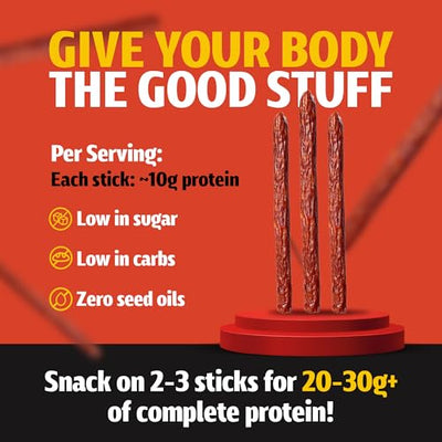 Long John Snacks Dried Salami Sticks - High Protein Smoked Meat Sticks Bulk Pack - Handcrafted From Fresh, Never-Frozen Cuts of USA Beef and Pork - Low Carb, Keto Snacks - Italian, 16 Oz