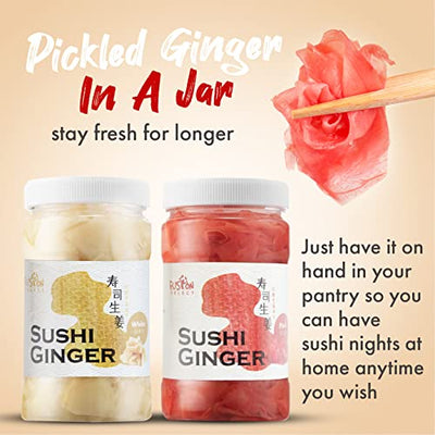 Fusion Select 2 Packs Sushi Ginger - Natural Sliced Gari, Pickled Ginger for Sushi - No MSG, Non-GMO - Spicy, Sour, Sweet & Salty Taste Notes - Side Dish For Sashimi, Sushi Ingredients - 12oz