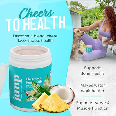 JUNP Electrolytes Powder No Sugar No Carbs – Pina Colada Coconut Pineapple Keto Electrolyte Drink Mix - Potassium & Salt Hydration Powder Electrolytes - Zero Calorie Sugar Free Electrolyte Powder 90ct