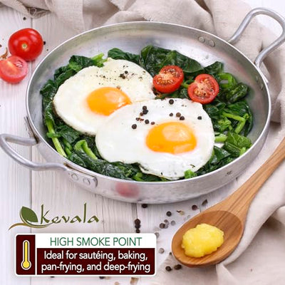 Kevala Ghee Clarified Butter - Made with Grass Fed Cow's Milk, Casein-Free and Lactose-Free Substitute to Regular Butter, Perfect for Bulletproof Coffee, Great for Keto and Low-Carb Diets, 17.6 oz