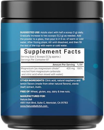 Calm Magnesium Powder, 1lb | Drink Mix for Sleep, Muscle, Bone & Mood Support – Sugar Free Lemon Raspberry Flavor – Chelated Magnesium Citrate for High Absorption – Vegan, Non-GMO