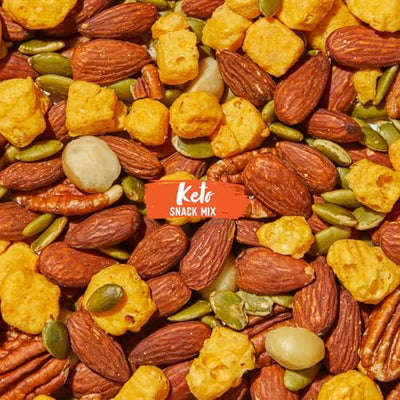 Nature’s Garden Keto Snack Mix - Probiotic Cheese Balls, Crunchy Keto Snack, Keto Snack Mix, All Natural, Low Carb, Heart Healthy Nuts – 1 Oz Bags (12 Individual Servings)