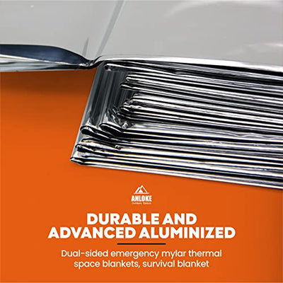 Emergency Blankets Mylar Thermal Blanket,(10 Pack) of Gigantic Space Blanket 82 * 64 in. Survival Blankets Heavy Duty Camping Gear,First Aid