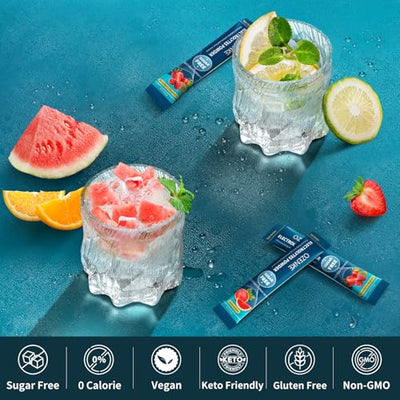 OZENKE Electrolytes Powder Packets, 30 Sticks Hydration Packets Sugar Free, Electrolyte Drink Mix Travel Electrolyte Packets for Rapid Hydration, 6 Flavors