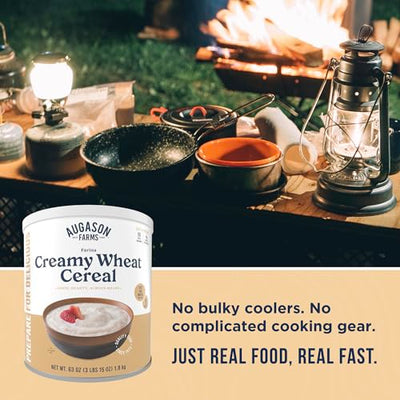 Creamy Wheat Cereal Can Emergency Food Supply, 55 Servings, 10 Year Shelf Life - Instant Breakfast Food and Healthy Snack