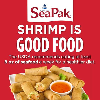 SeaPak Frozen Meals - Shrimp Spring Rolls with Sweet Chili Sauce, Easy to Bake Frozen Appetizers for Parties, 18 oz Spring Roll Delight