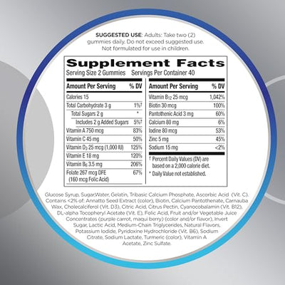 Centrum MultiGummies for Men 50 Plus, Multivitamin/Multimineral Supplement with Vitamins D3, E, B6, and B12, Assorted Fruit Flavor - 140 Count